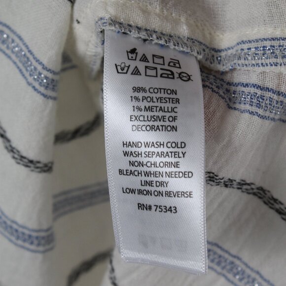 Artisan NY Off-the-Shoulder Tassels Striped Short Sleeve Top - Picture 5 of 6